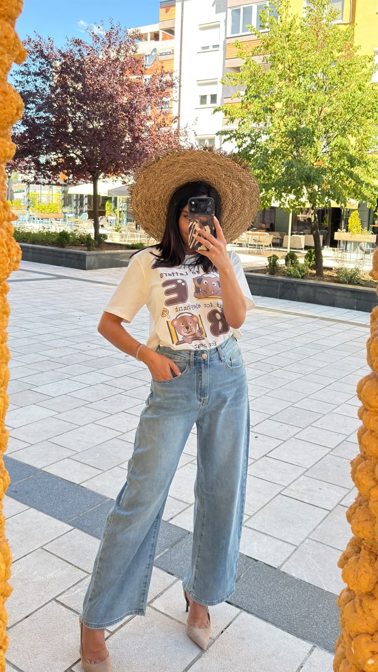 Soft Denim Wide Leg Jeans